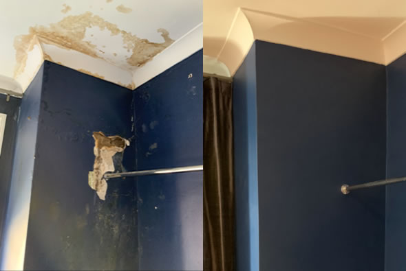 Repair to Wall and Painting Project Before and After